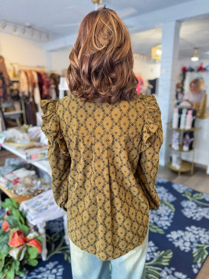 Meadow Ruffle Corduroy Top Gigio