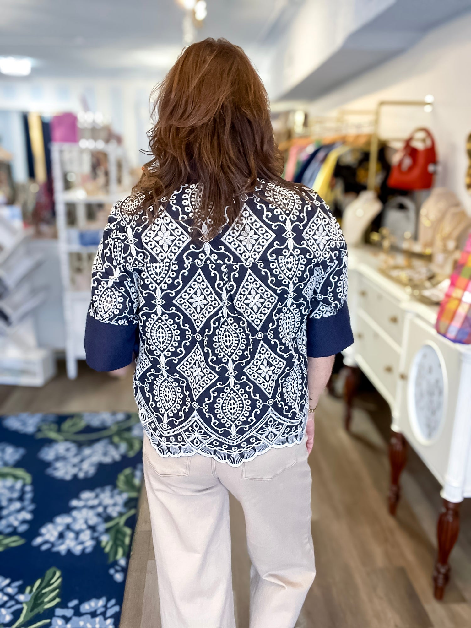 Charleston Embroidered Top Threads of Grace