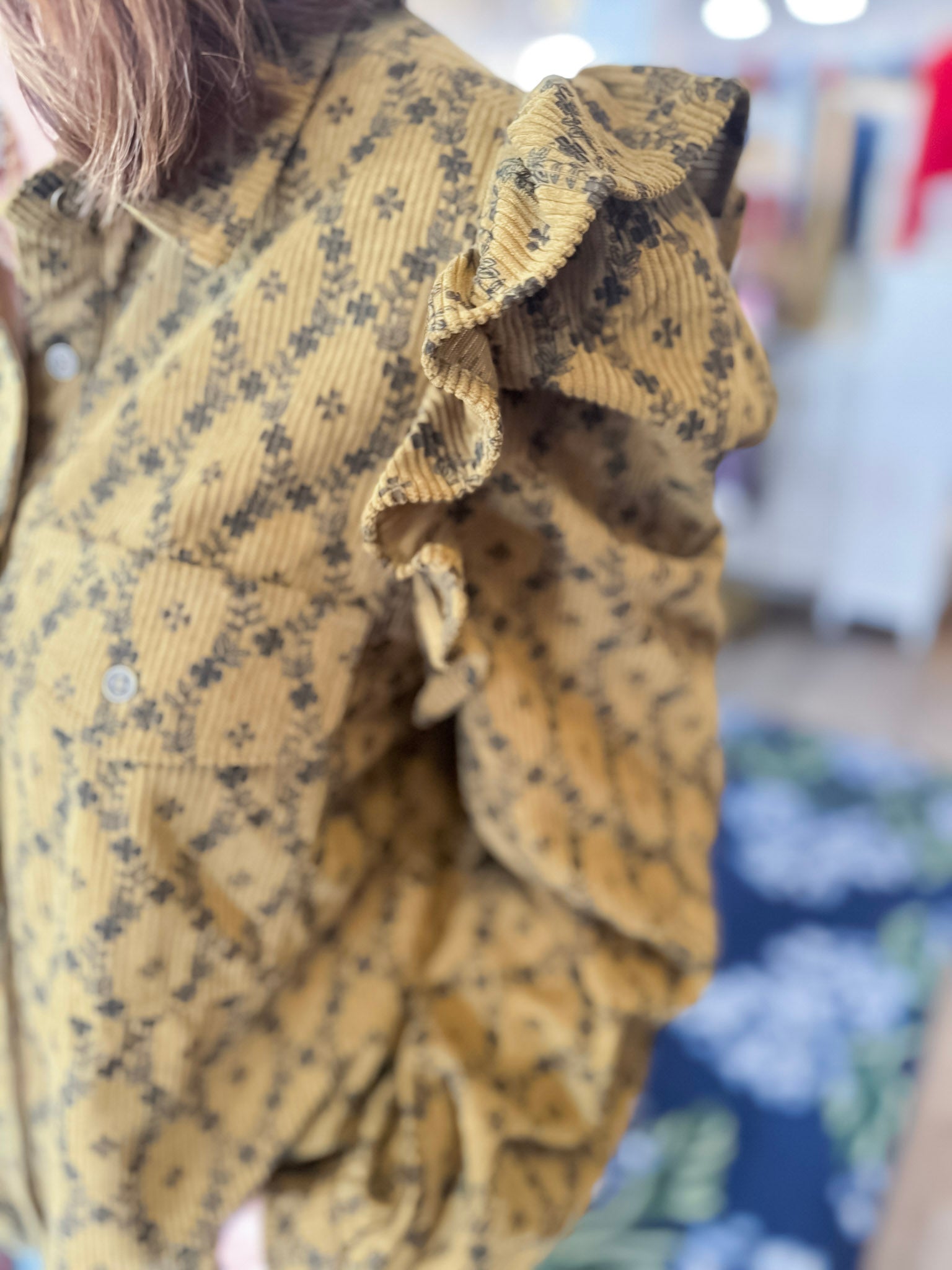 Meadow Ruffle Corduroy Top Gigio