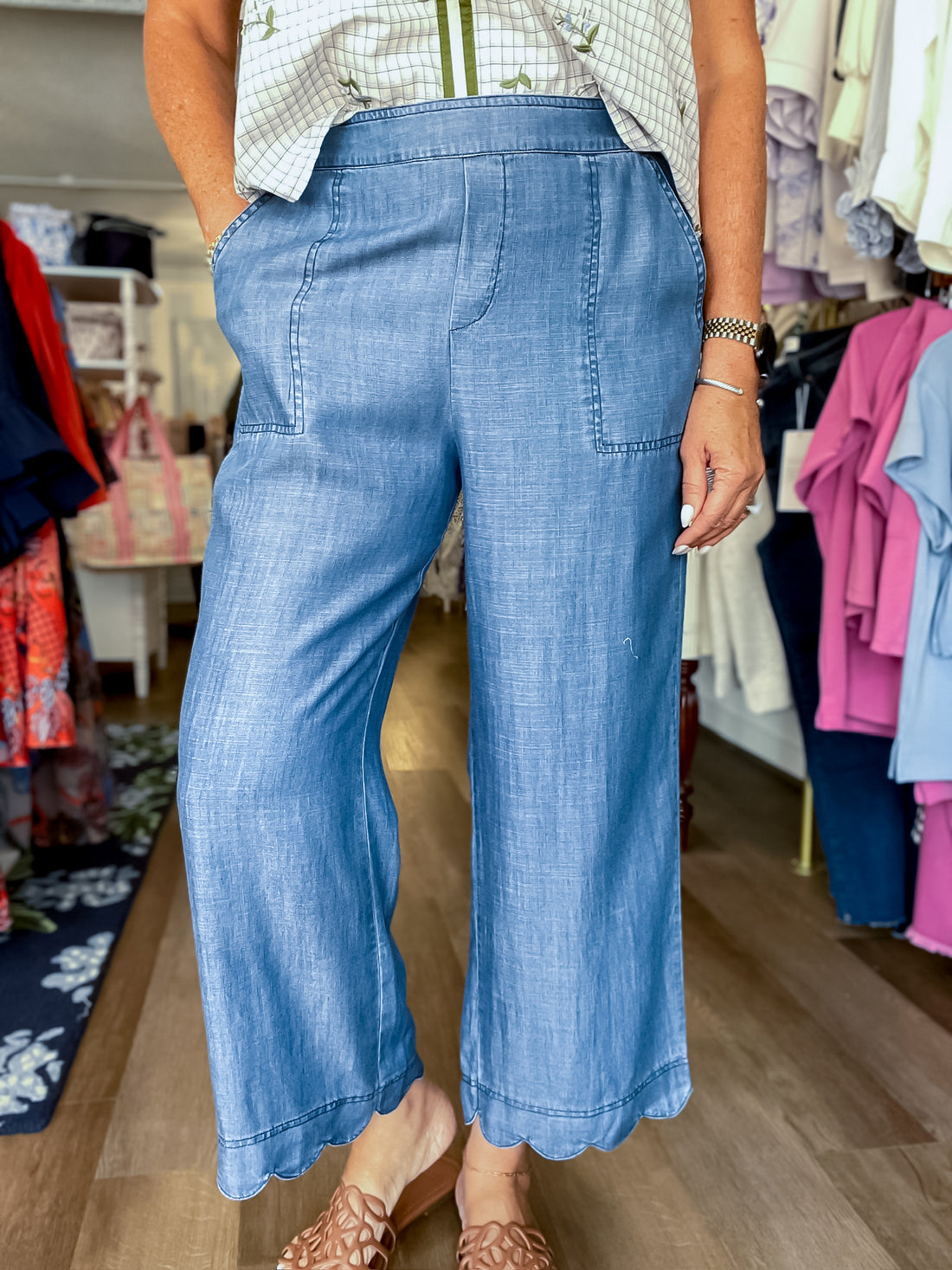 Sweet Tea Scallop Pants Current Air