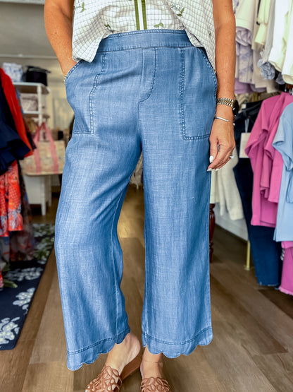 Sweet Tea Scallop Pants Current Air