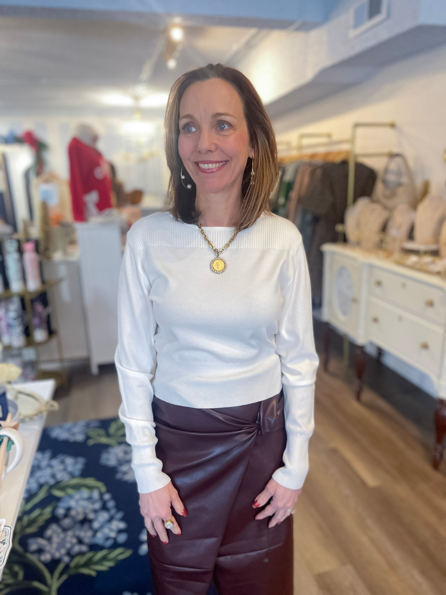 Cognac Couture Knot Skirt Threads of Grace