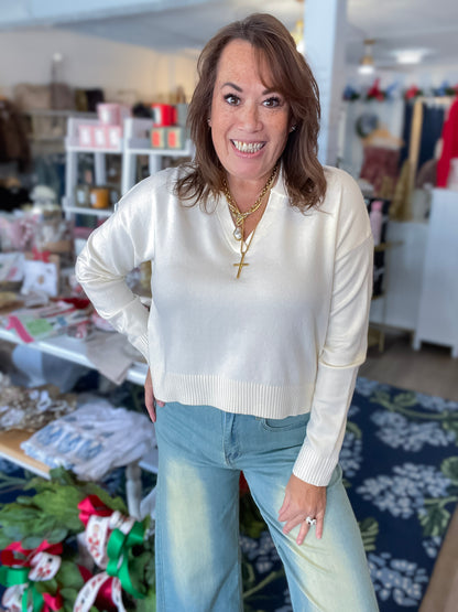 Soft Serenity Collared Knit Threads of Grace