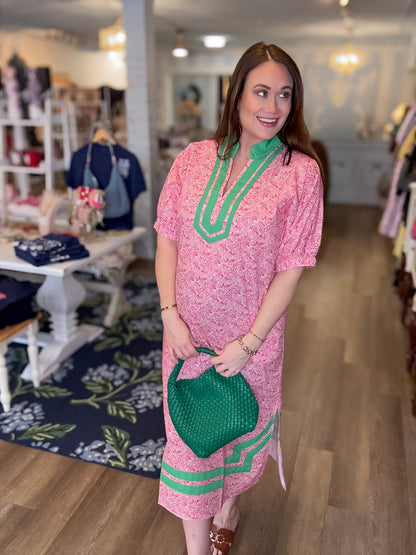 Palm Court Pink Midi Dress Entro