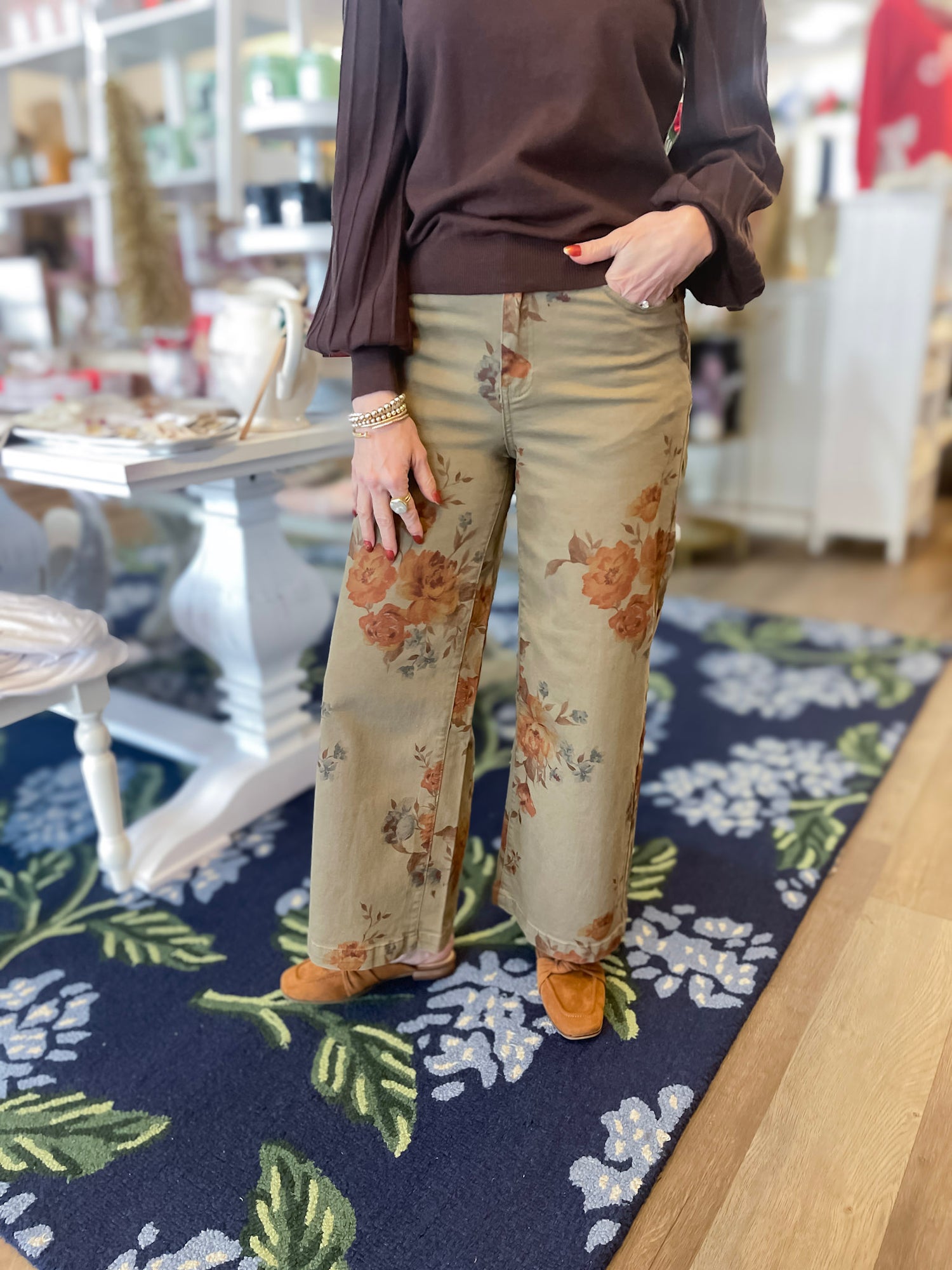 Autumn Bloom Wide Leg Pants Easel