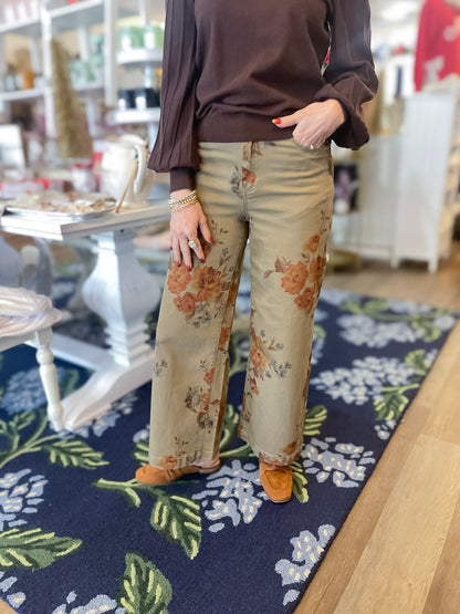 Autumn Bloom Wide Leg Pants Easel