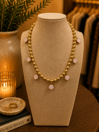Crystal Drop Necklace By Yochi Yochi NY