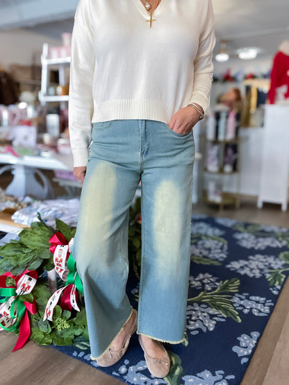 Golden Fringe Wide Leg Pants Easel