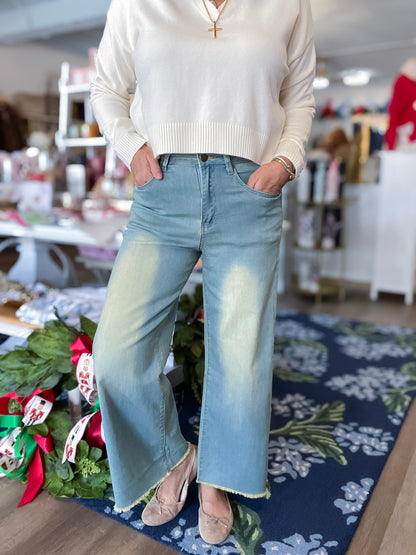 Golden Fringe Wide Leg Pants Easel