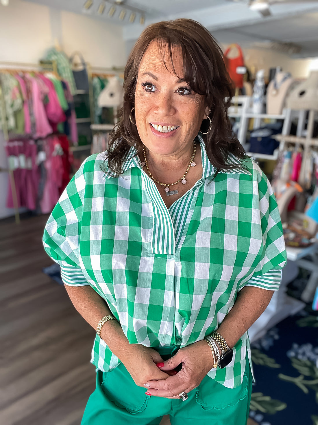 Greenwich Gingham Top Entro