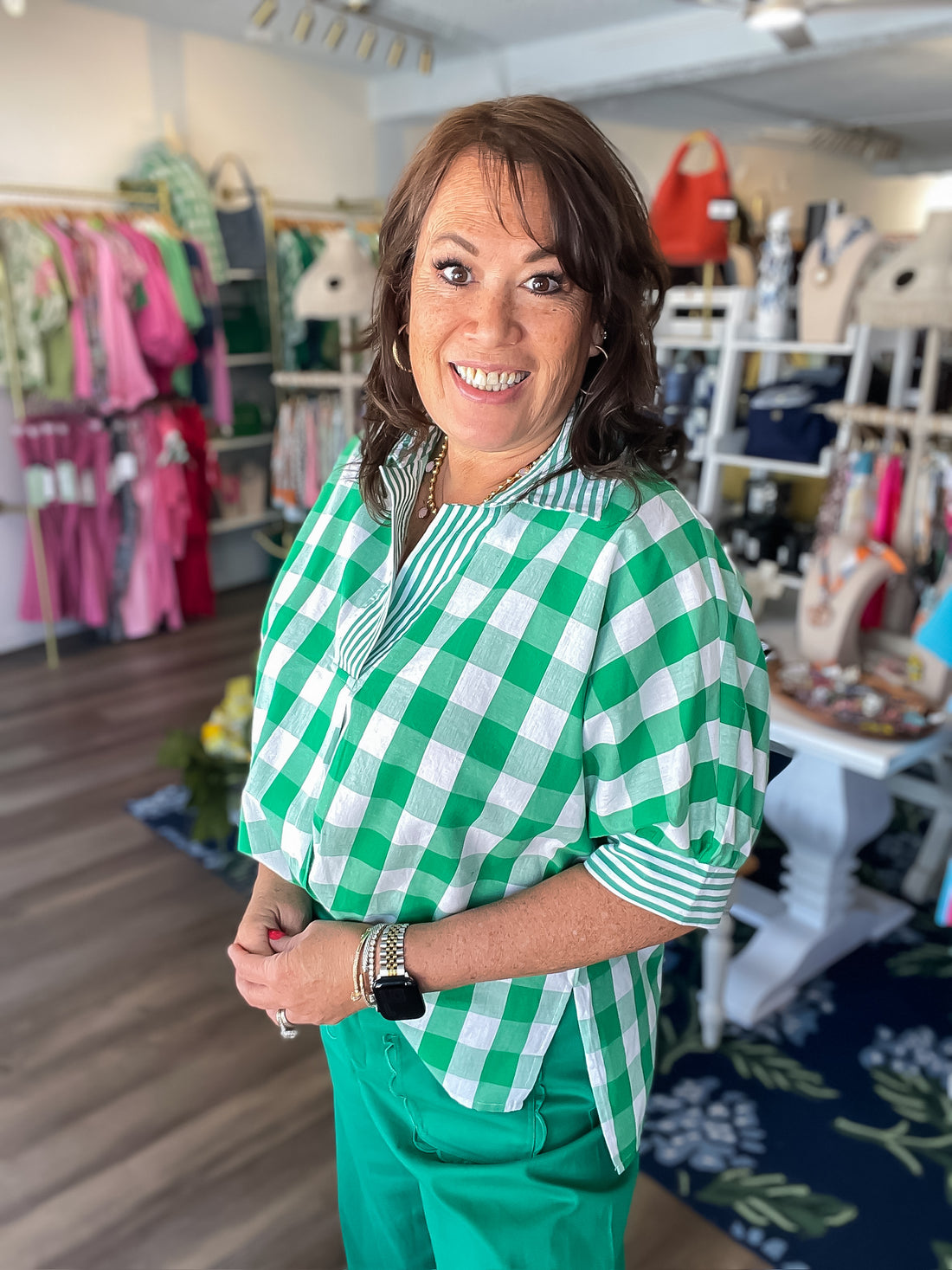 Greenwich Gingham Top Entro
