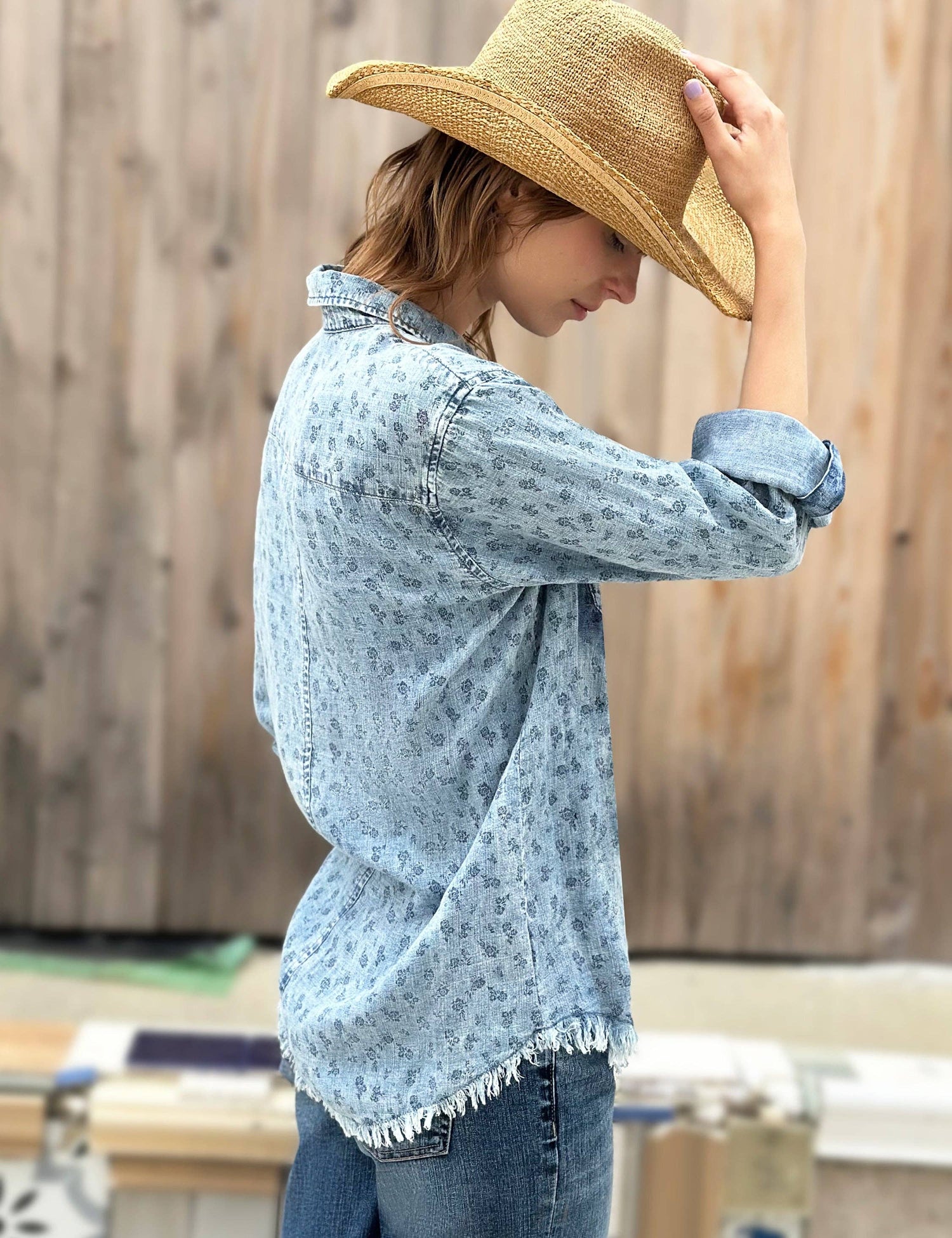 Denim Floral Shirt Billy T