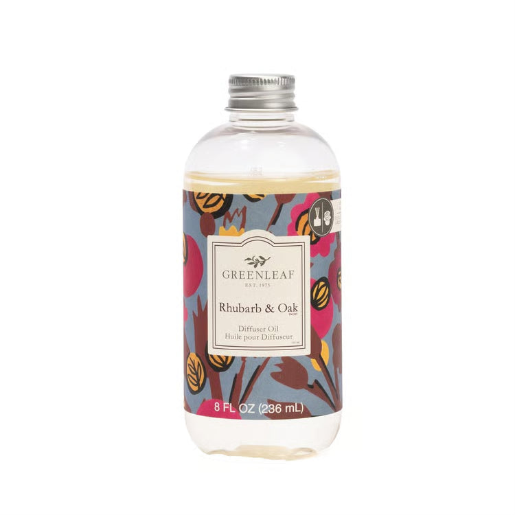 Rhubarb &amp; Oak Diffuser Refill Oil Greenleaf