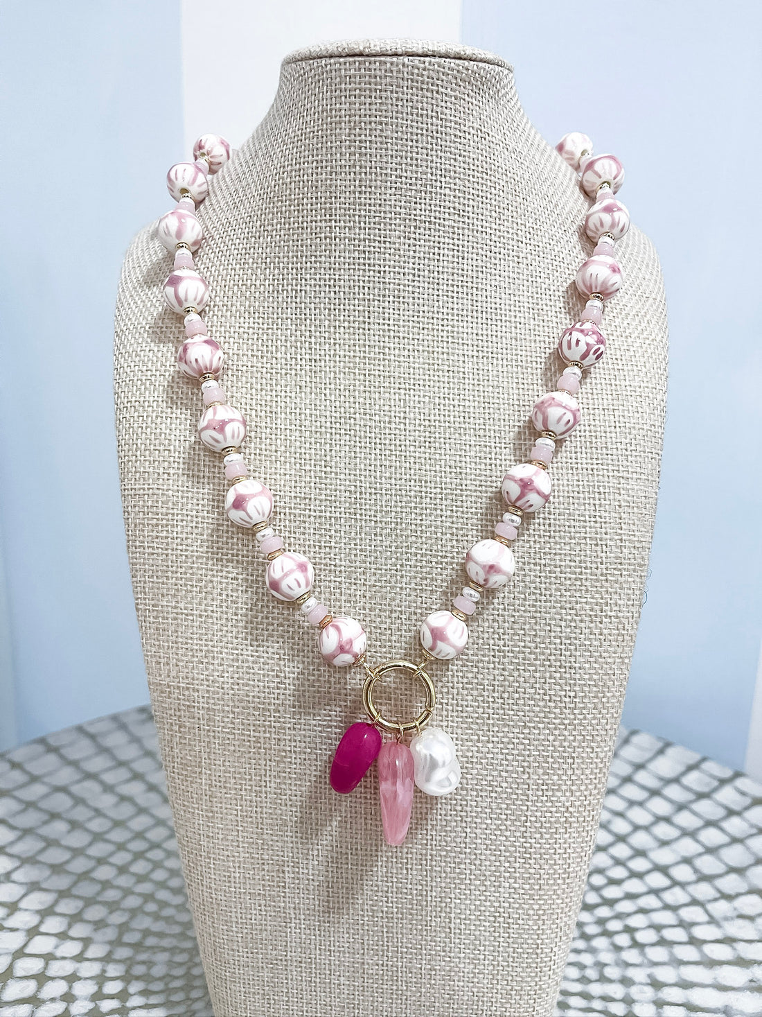 Blush Charm Beaded Necklace SW Trading