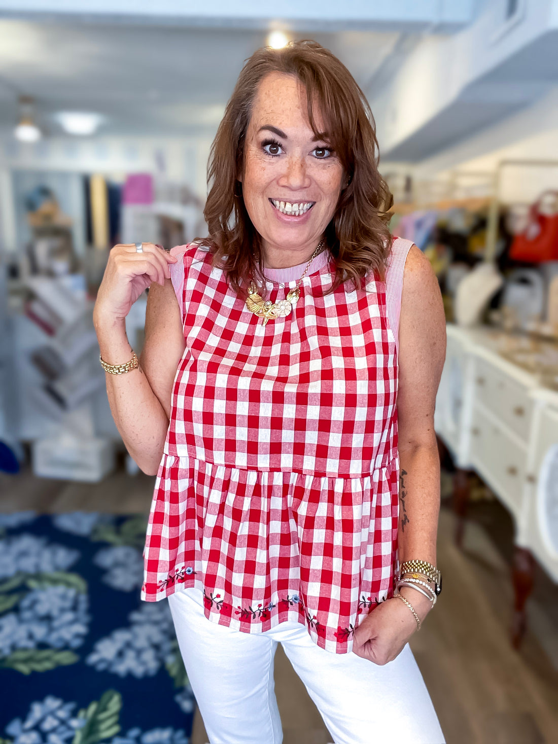 Strawberry Fields Gingham Top VOY