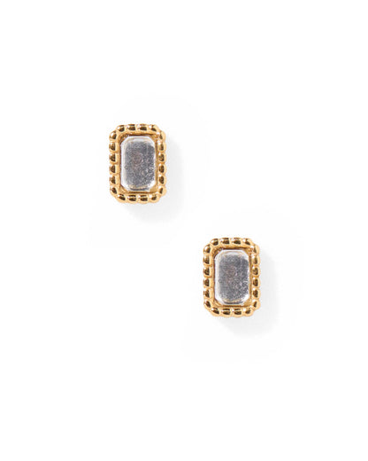 Madison Rectangular Stud Earrings-Gold