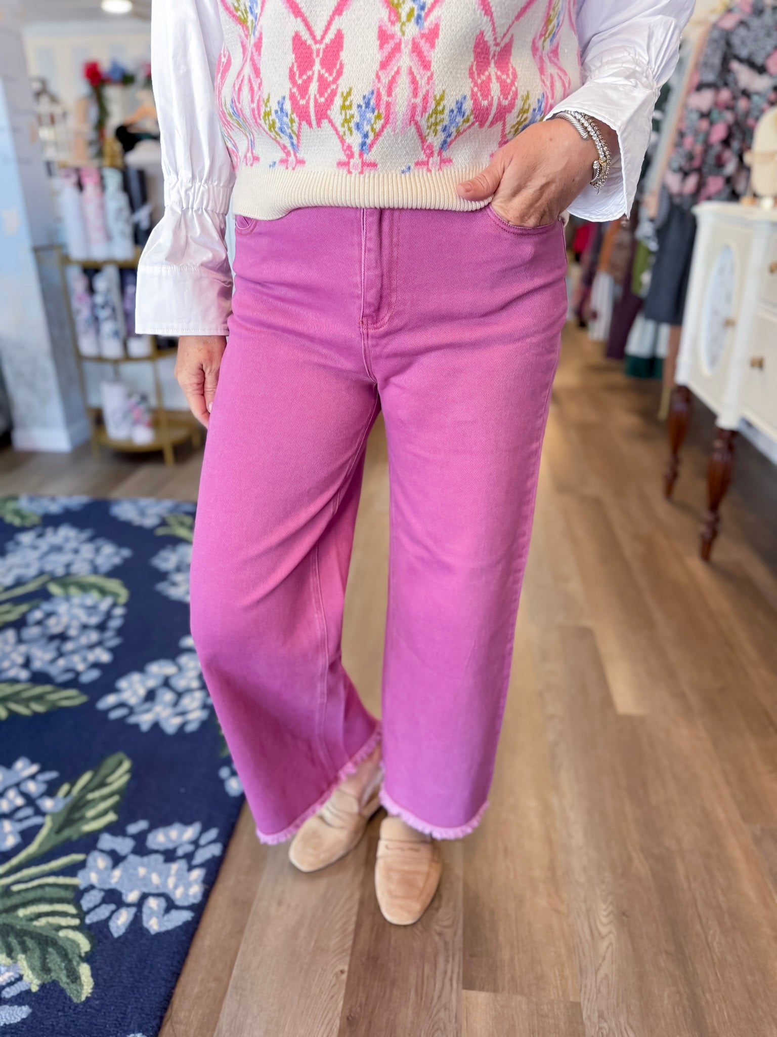 Berry Ridge Fray Hem Jean Threads of Grace