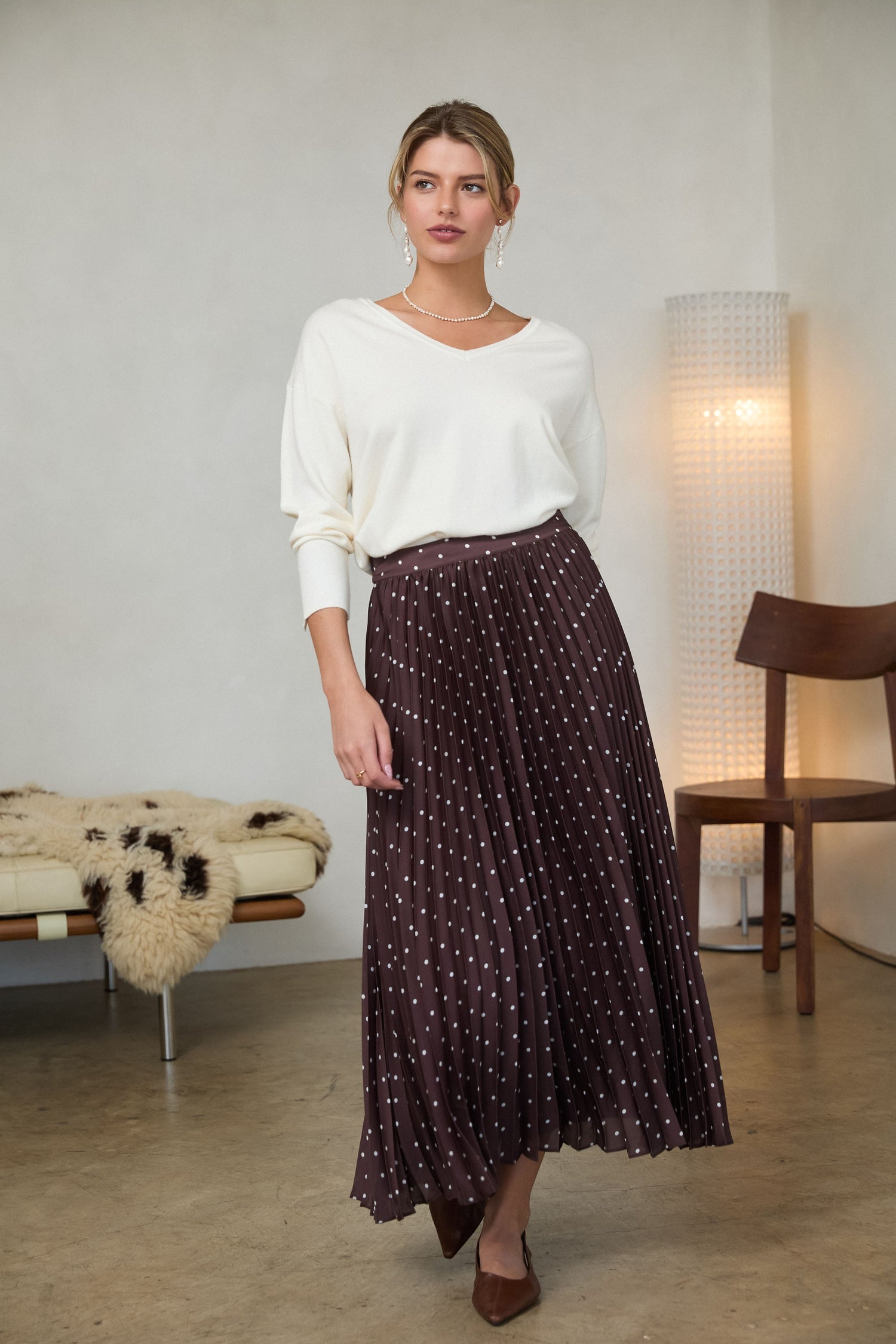 Chelsea Pleated Skirt Skies are Blue
