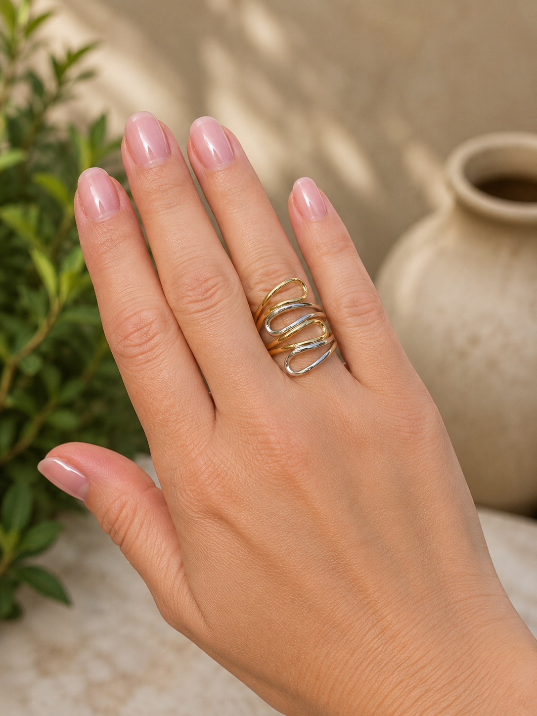 Twisted Harmony Adjustable Ring Silver and Accessories