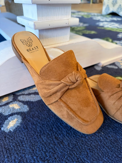 Knotted Grace Mule Shoes - Tan CCOCCI