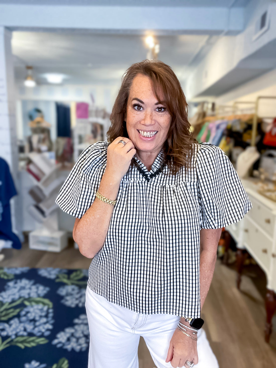 Millie Gingham Top Threads of Grace
