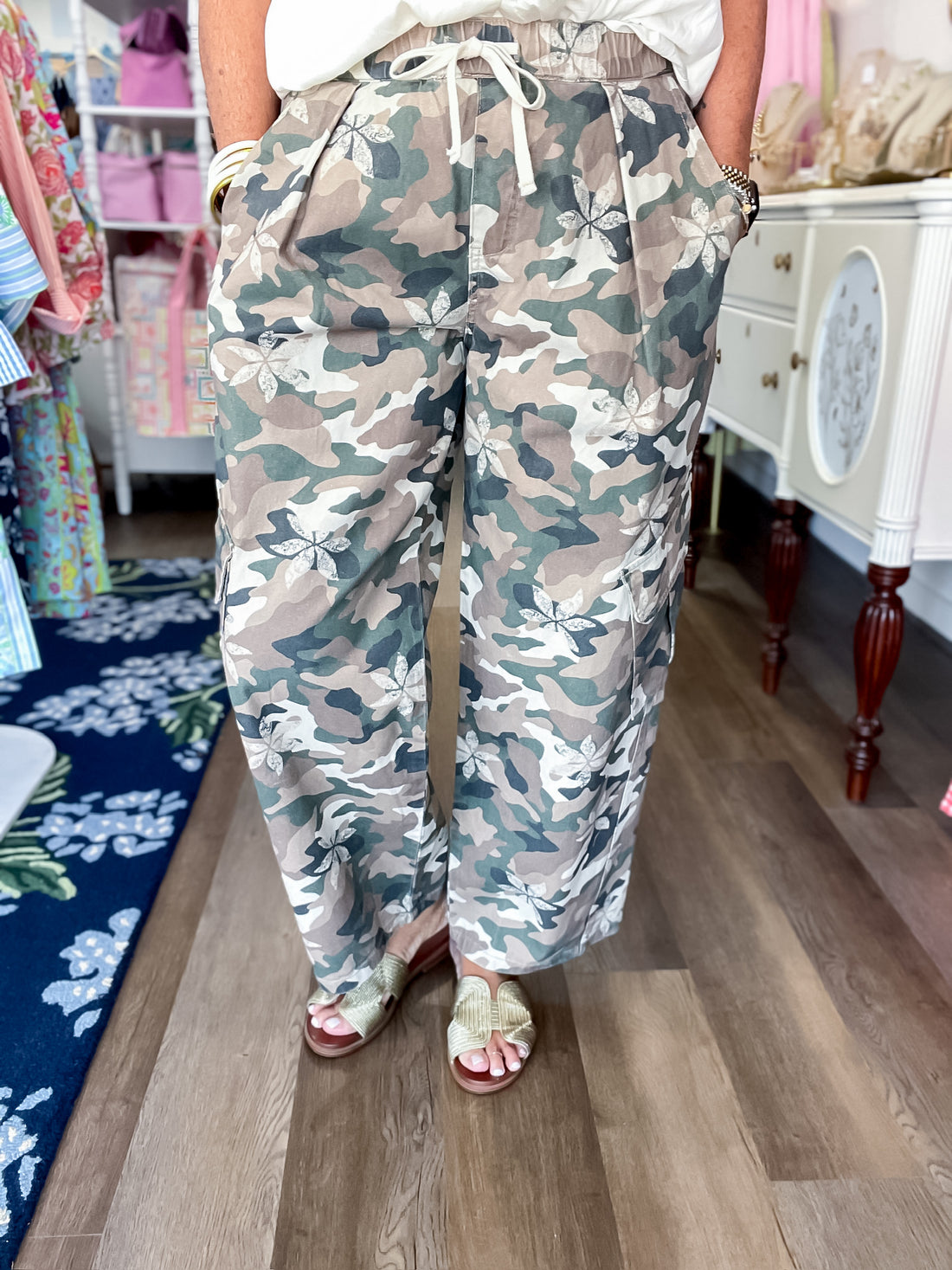 Hidden Bloom Camo Cargo Pants Easel
