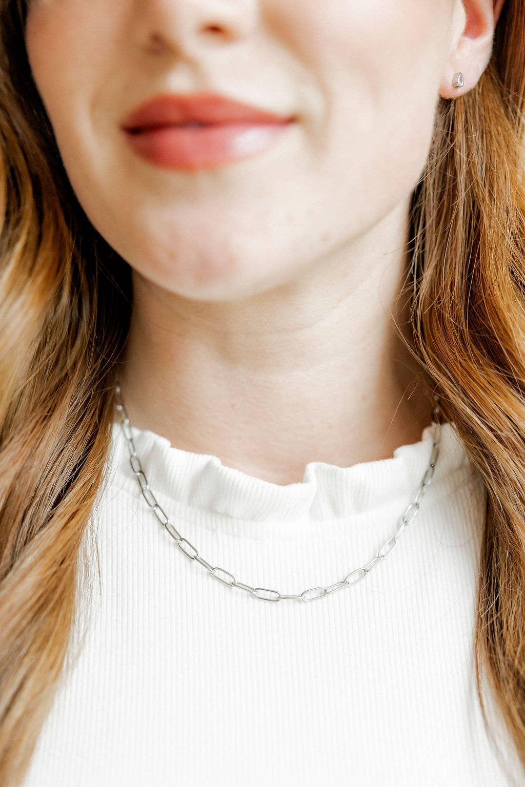 Palmer Paperclip Necklace-Silver