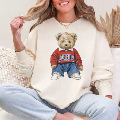 Jesus Loves Me Teddy Sweatshirt