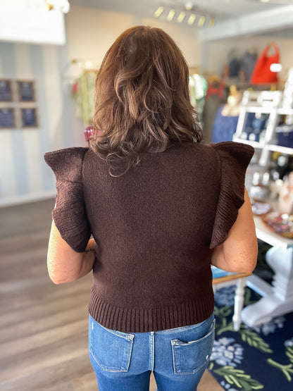 Espresso Elegance Sweater Top Entro