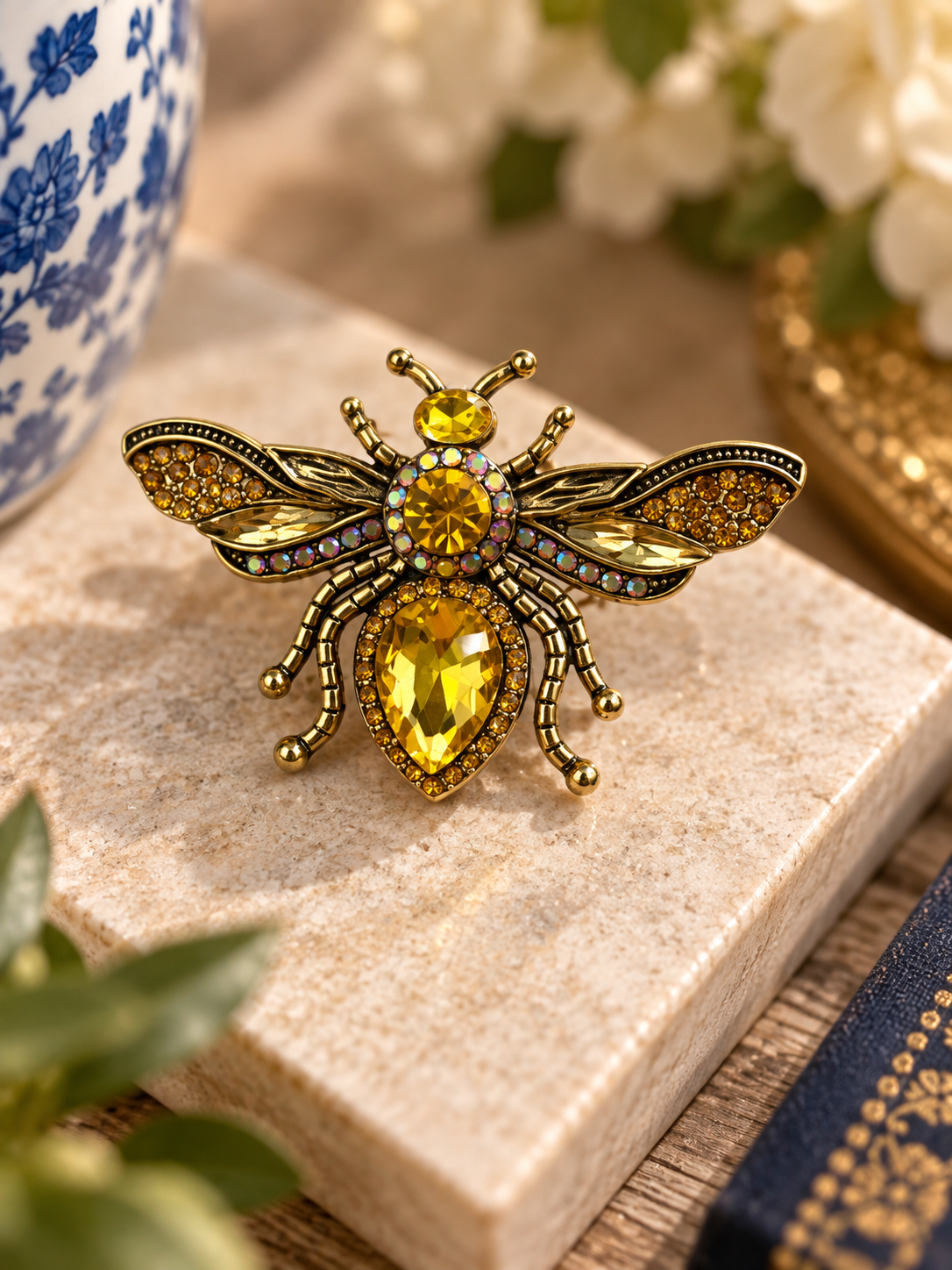 Golden Honeybee Brooch Terry K