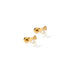 Pearl bow stud screw back earrings 