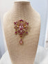 Vintage Pink Regal Drop Brooch Terry K
