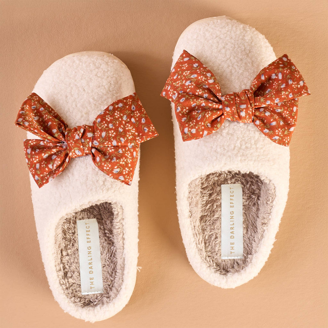 Fall flora bow slippers 