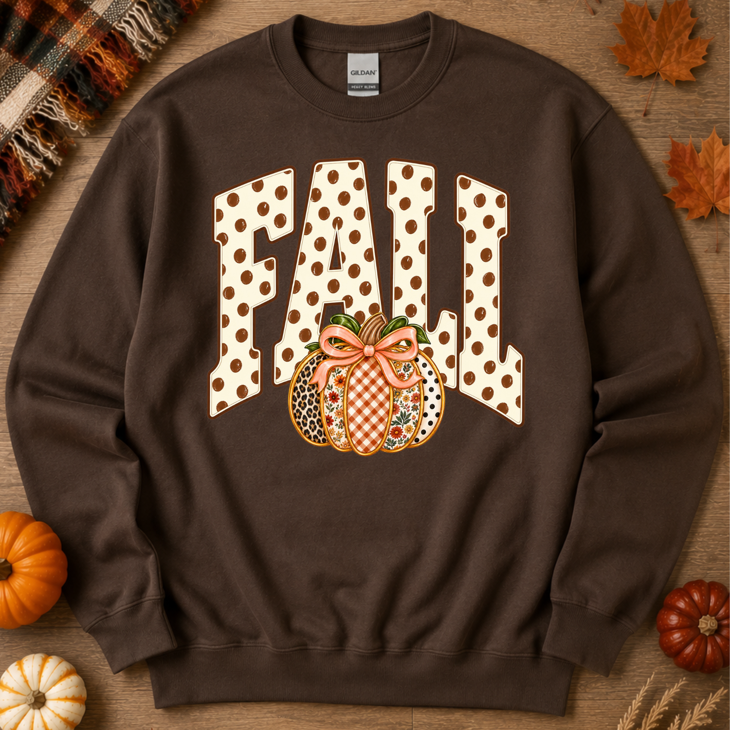 Polka Dot Fall Sweatshirt August Avenue