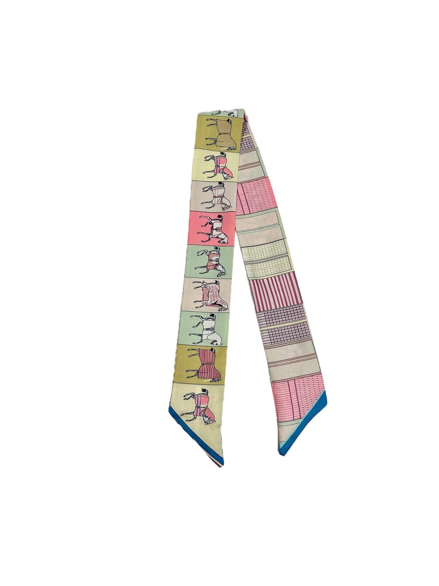 Twilly Scarf (PINK/LIGHT GREEN HORSE) Camel Threads