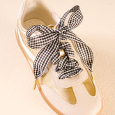 Black gingham shoelaces 