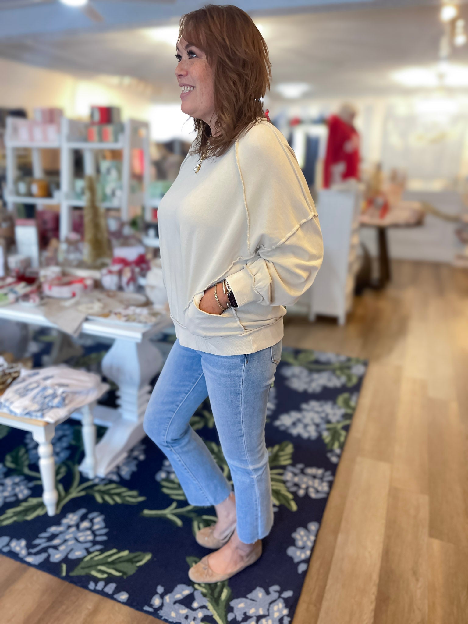 Serene Stitched Sweatshirt Easel