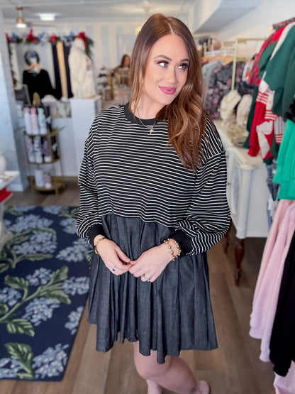 Charcoal Heart Sweater Dress Entro