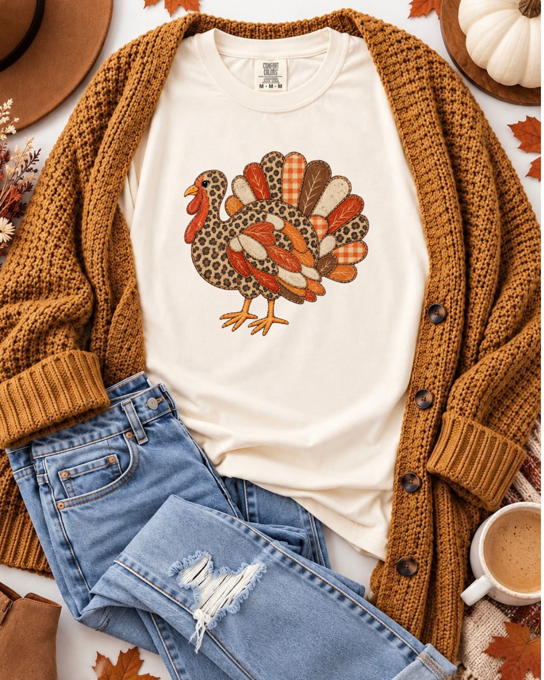 Leopard &amp; Plaid Gobble Tee August Avenue