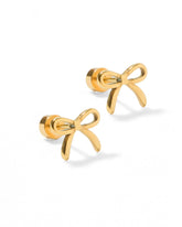 Gold bow stud earrings 