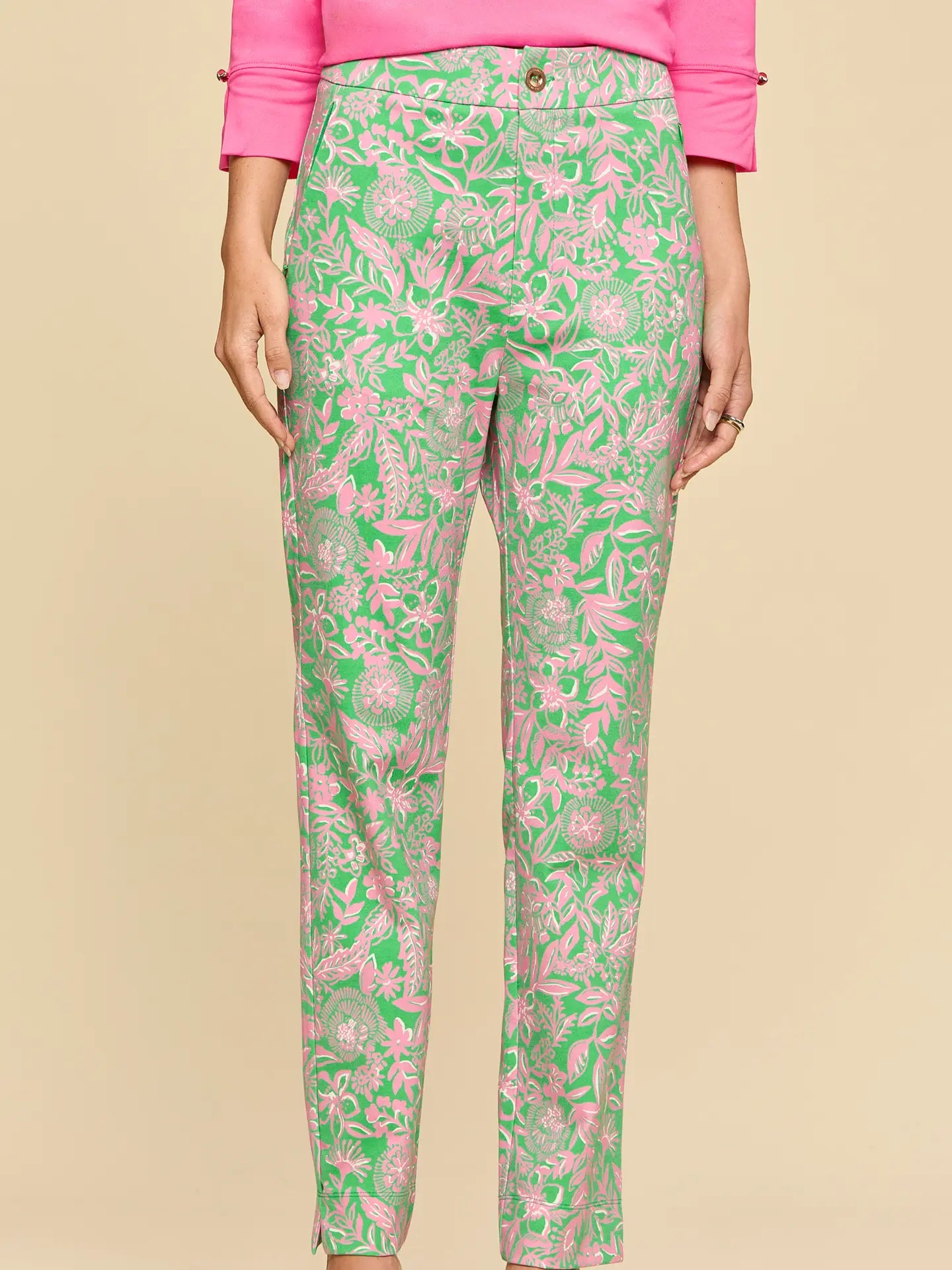 Waters Edge Straight Leg Pants - Pink/Green Dear Scarlet