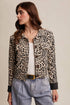 Leopard Knit Button-Up Jacket
