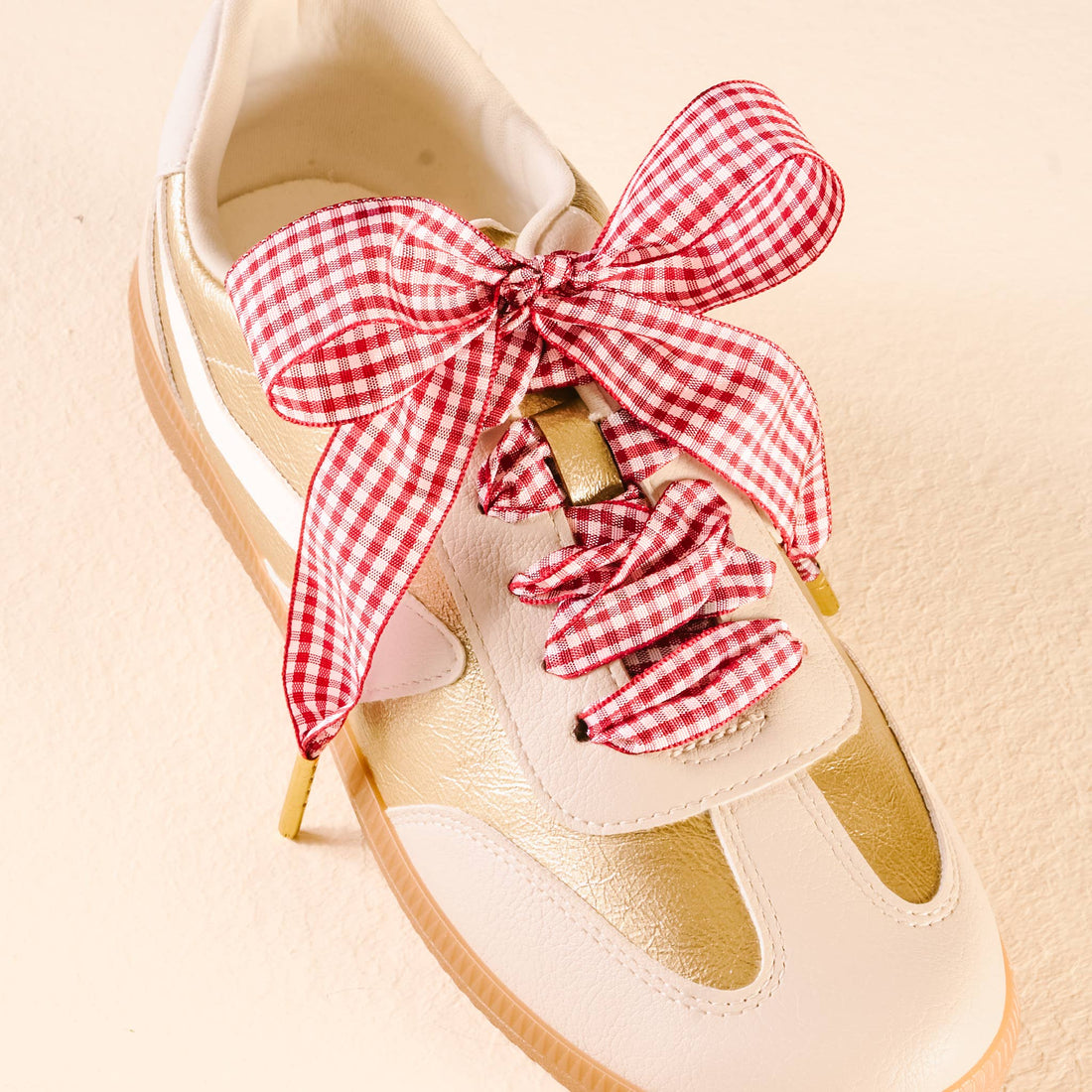 Red gingham shoelaces 