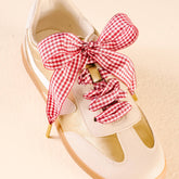 Red gingham shoelaces 