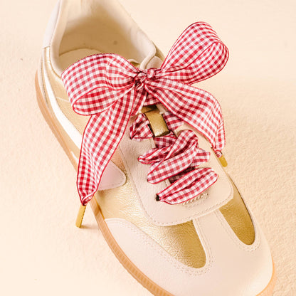 Red gingham shoelaces 