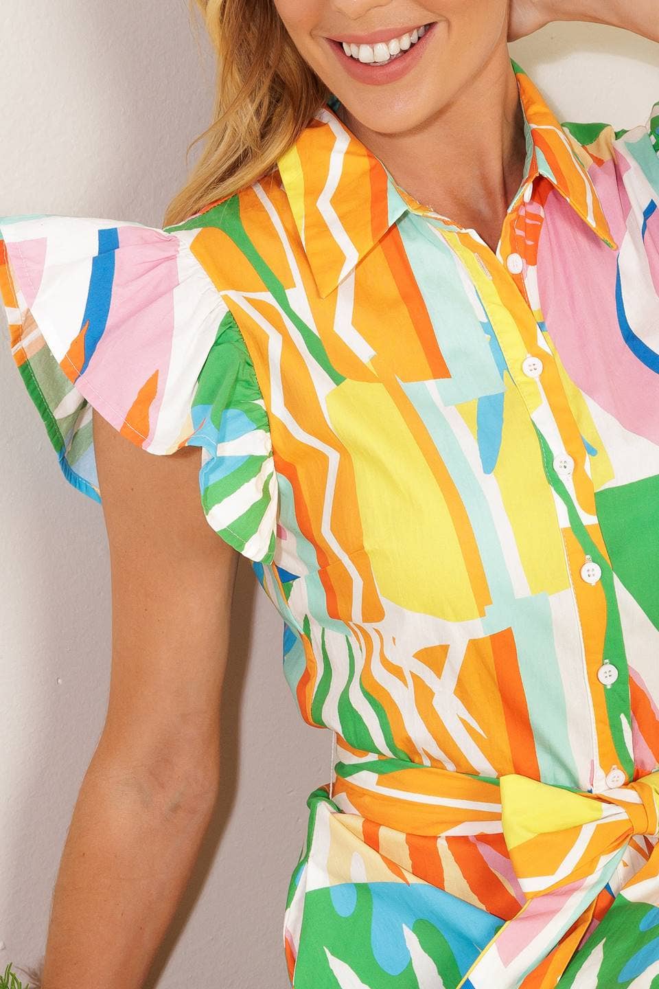 A printed woven midi dress - ID21963 FLYING TOMATO