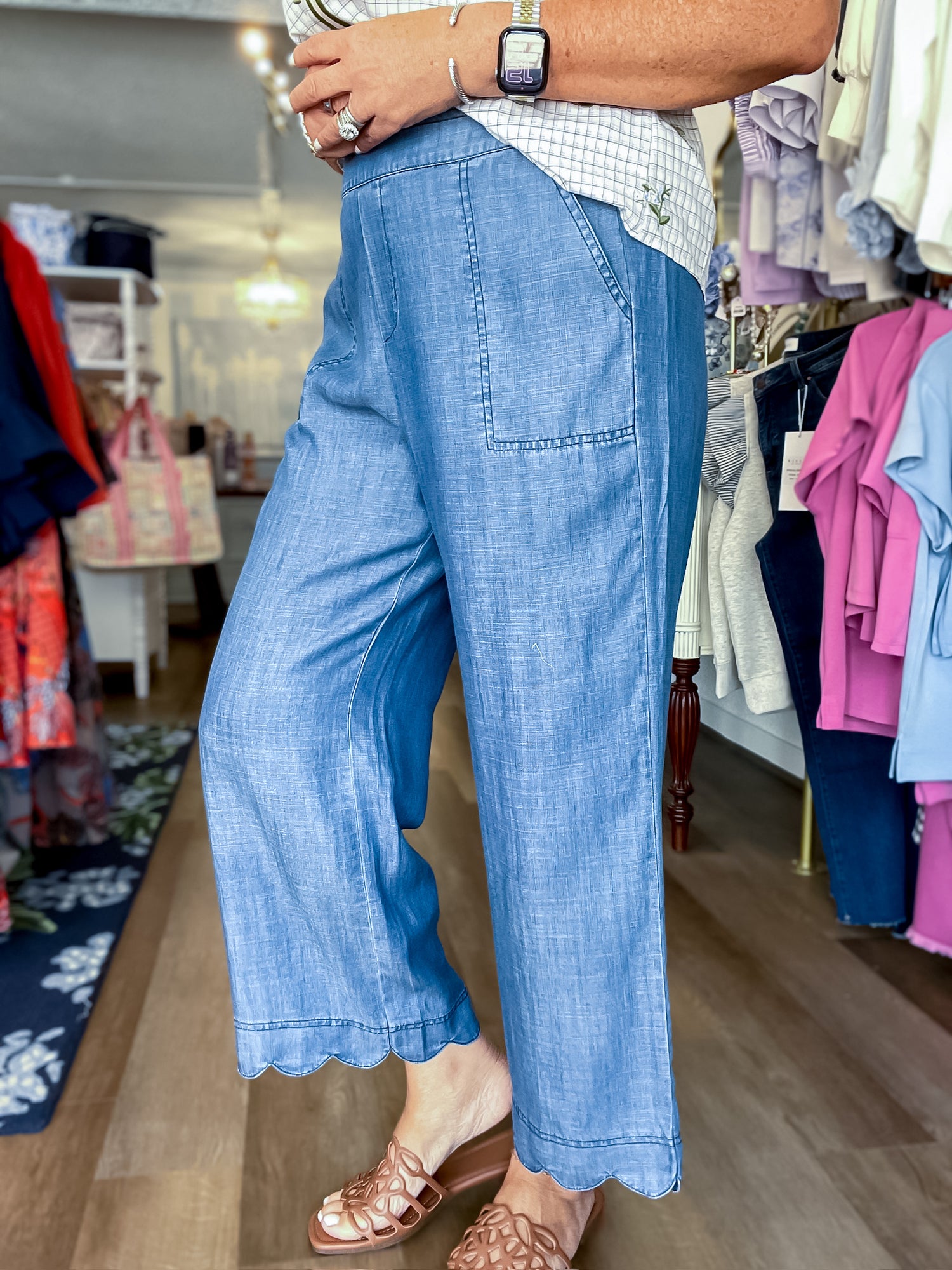 Sweet Tea Scallop Pants Current Air