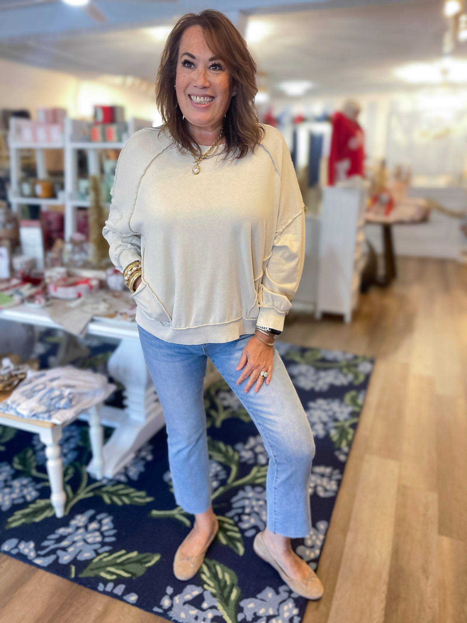 Serene Stitched Sweatshirt Easel