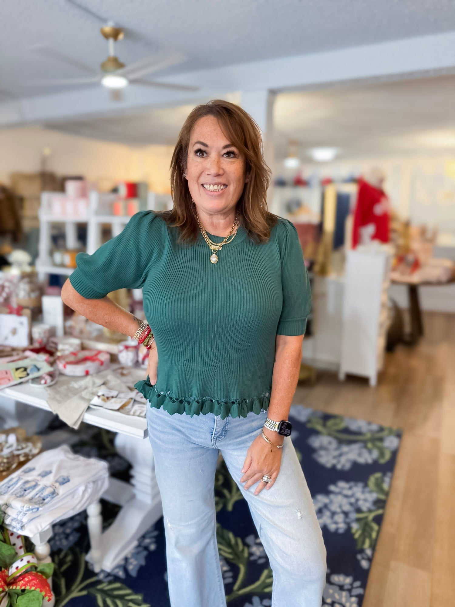 Pulling Heartstrings Sweater - Green Threads of Grace