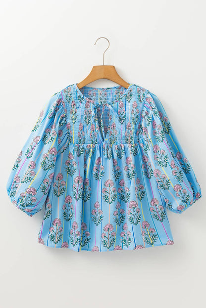 Carolina Bloom Shirred Blouse